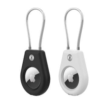 HURTEL 2x futrola za Apple AirTag sa čeličnom sajlom, crna+bijela