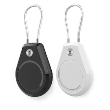 HURTEL 2x vodootporna futrola za Apple AirTag s čeličnom sajlom, crna+bijela