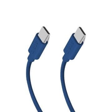 SBS SBS TECABLETISSUETCCB USB-C na USB-C, 1,5m, 60W, pleteni kabel - plavi