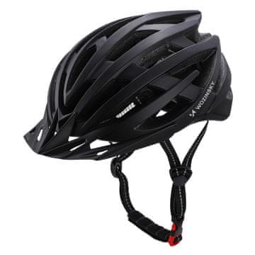 WOZINSKY Wozinsky MTB kaciga s odvojivim vizirom i stražnjim USB svjetlom L - crna