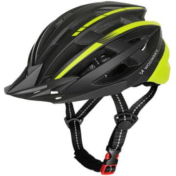 WOZINSKY Wozinsky MTB kaciga s odvojivim vizirom i stražnjim USB svjetlom L - crna i žuta