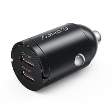 Orico Orico MiniRing 30W auto punjač, 2x USB-C - crni