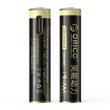 Orico Orico Ener-G EG7C AAA punjiva baterija, 1.5V, 500mWh, USB-C, 2 kom.