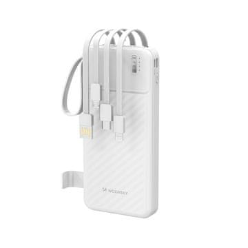 WOZINSKY Wozinsky W11-W powerbank 10000mAh, 10W, s kabelima i svjetiljkom - bijela