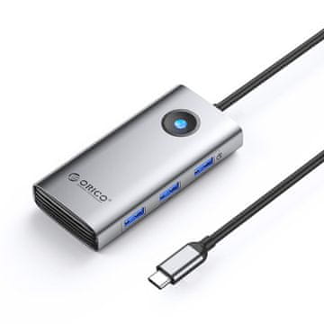 Orico Orico PW11 6u1 USB-C Docking Station, HDMI 4K, 2.5G LAN, 100W PD Siva