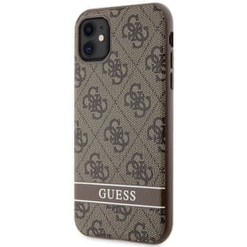 Guess Guess Tvrda Futrola Za Iphone 11 6.1 / Xr 4G Prugasta Smeđa S Logom