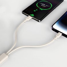 DUDAO Dudao L7SF kabel USB-C na USB-C / Lightning, 100W, 1.2m, bež