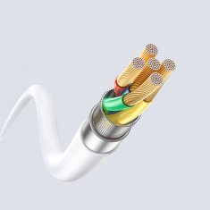 DUDAO Dudao L25SX 30W USB-C - Lightning kabel, meka silikonska pletenica 2m - bijela