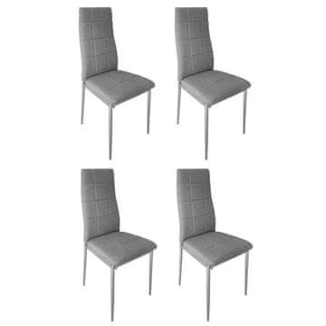 ModernHome Set od 4 tapecirane čupave stolice za blagovaonicu i dnevni boravak, 4 dijela, sive boje