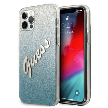Guess Maska Guess Glitter Gradient Script za iPhone 12 Pro Max 6.7" plava