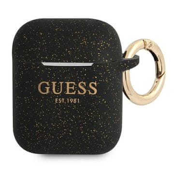 Guess Guess Silicone Glitter futrola za AirPods 1/2, crna