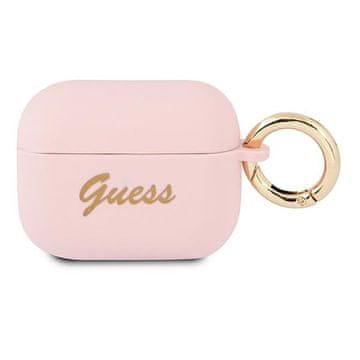 Guess Maskica za AirPods Pro Guess GUAPSSSI Silicone Vintage Script, roza