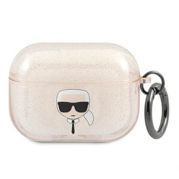 Karl Lagerfeld Karl Lagerfeld maska za AirPods Pro - Glitter Karl's Head, zlatna