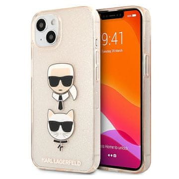 Karl Lagerfeld Karl Lagerfeld futrola Glitter Karl's & Choupette Head za iPhone 13 mini - zlatna