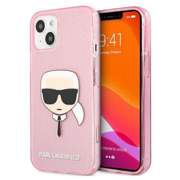 Karl Lagerfeld Karl Lagerfeld futrola Glitter Karl's Head za iPhone 13 mini - roza