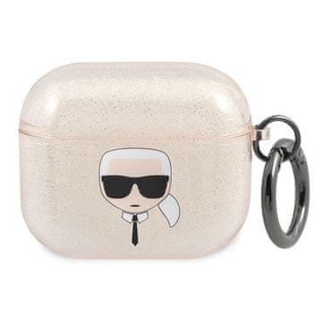 Karl Lagerfeld Karl Lagerfeld Glitter Karl's Head futrola za AirPods 3 - zlatna