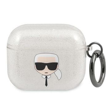 Karl Lagerfeld Karl Lagerfeld Glitter Karl's Head futrola za AirPods 3 - srebrna