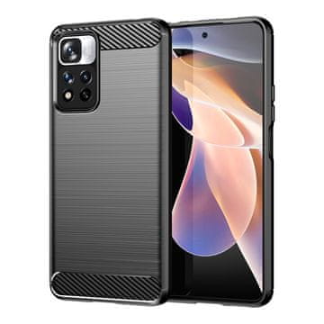 Carbon Carbon Case fleksibilna maska za Xiaomi Redmi Note 11 Pro+ 5G (Kina) / 11 Pro 5G (Kina) / Mi11i HyperCharge / Poco X4 NFC crna