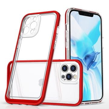 Clear Hybrid Armor Clear 3u1 maska za iPhone 12 Pro Max s crvenim okvirom