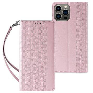 slomart Hurtel Magnet Strap etui za iPhone 14 Plus - roza, novčanik, postolje, remen