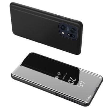 Clear Hurtel Clear View Case futrola za Oppo Find X5 Pro s preklopom, crna