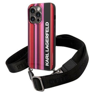 Karl Lagerfeld Karl Lagerfeld futrola s remenom Color Stripes, roza