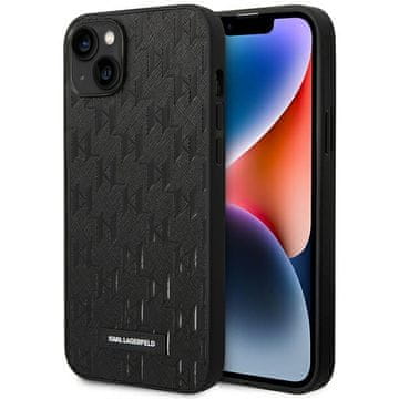 Karl Lagerfeld Karl Lagerfeld Saffiano Mono Metal Logo maska za iPhone 14 Plus (6.7"), crna