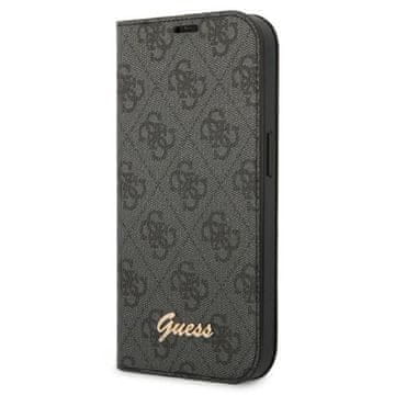 Guess Guess Book 4G Vintage Gold Logo maska za iPhone 14 Pro, crna