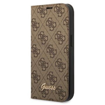 Guess Guess Book 4G Vintage Gold Logo maska za iPhone 14 Pro Max, smeđa