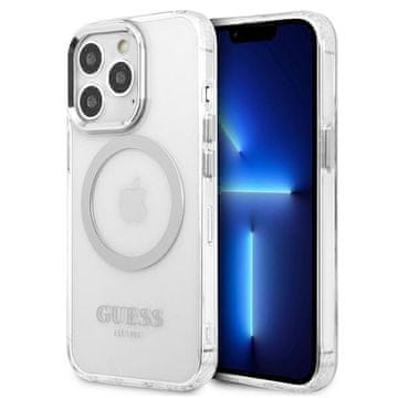Guess Guess Metal Outline MagSafe etui za iPhone 13 Pro / 13 - srebrna