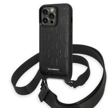 Karl Lagerfeld Karl Lagerfeld Monogram Plaque Logo futrola s remenom za iPhone 14 Pro 6.1" crna