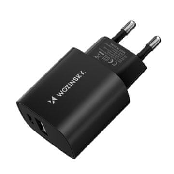 WOZINSKY Wozinsky WGWCB 20W zidni punjač, USB-A + USB-C - crni