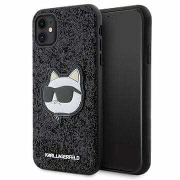 Karl Lagerfeld Karl Lagerfeld Glitter Choupette Patch maska za iPhone 11 / Xr 6.1" - crna