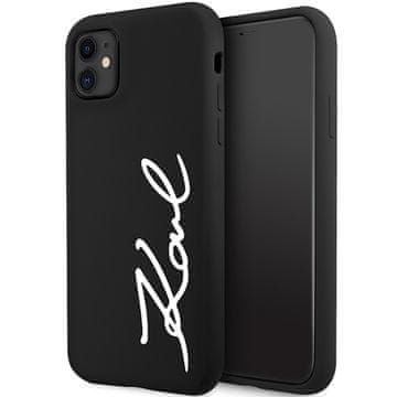 Karl Lagerfeld silikonska maskica za iPhone 11 Signature, crna
