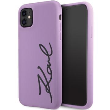 Karl Lagerfeld silikonska Signature ljubičasta maskica za iPhone 11