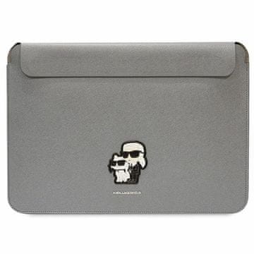Karl Lagerfeld Karl Lagerfeld Saffiano futrola za 14" prijenosno računalo Karl&Choupette - srebrna