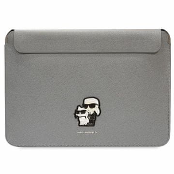 Karl Lagerfeld Karl Lagerfeld Saffiano futrola za 16" prijenosno računalo Karl&Choupette - srebrna