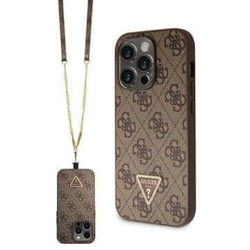 Guess Guess Crossbody 4G Metal Logo maska za iPhone 14 Pro - smeđa