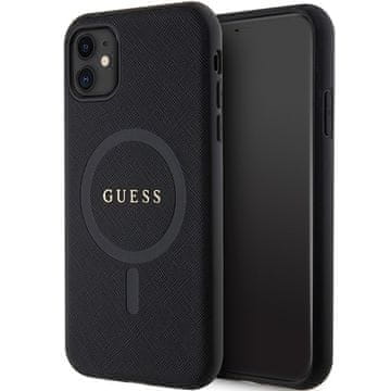 Guess Futrola za iPhone 11 Hardcase Saffiano MagSafe crna