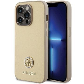 Guess Futrola za iPhone 15 Pro Strass metalni logo zlatna