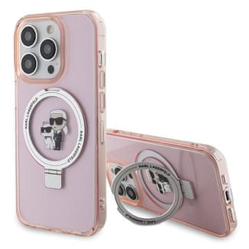 Karl Lagerfeld Karl Lagerfeld futrola za iPhone 15 Pro Max 6.7" Ring Stand Choupette MagSafe, roza/roza