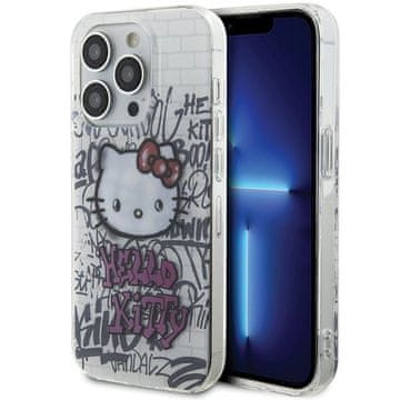 HELLO KITTY Tvrda futrola za iPhone 14 Pro , bijela, s mačjim uzorkom