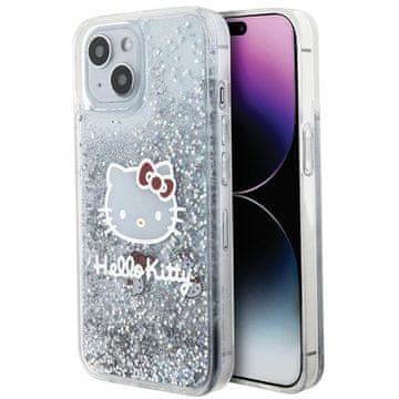HELLO KITTY Futrola za iPhone 14 s tekućim šljokicama , srebrna