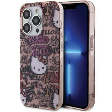HELLO KITTY Roza maskica za iPhone 15 Pro s Graffiti