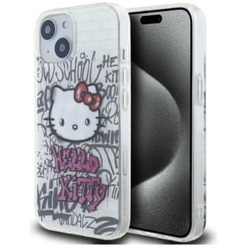 HELLO KITTY Tvrda futrola za iPhone 15 s motivom cigli, bijela