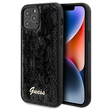 Guess Navlaka Guess Sequin Script Metal za iPhone 12 / 12 Pro - crna