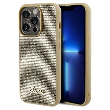 Guess Navlaka Guess Disco Metal Script za iPhone 14 Pro - zlatna