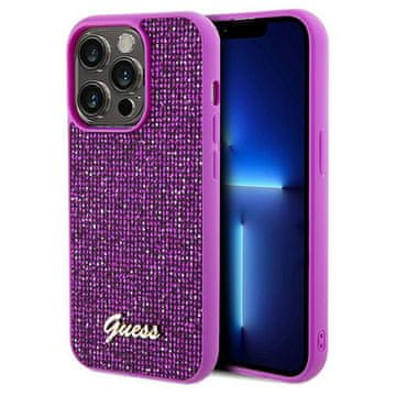 Guess Navlaka Guess Disco Metal Script za iPhone 14 Pro - fuksija