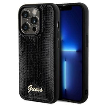 Guess Navlaka Guess Sequin Script Metal za iPhone 14 Pro - crna