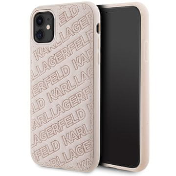 Karl Lagerfeld prošivena futrola za iPhone 11 s uzorkom K, ružičaste boje